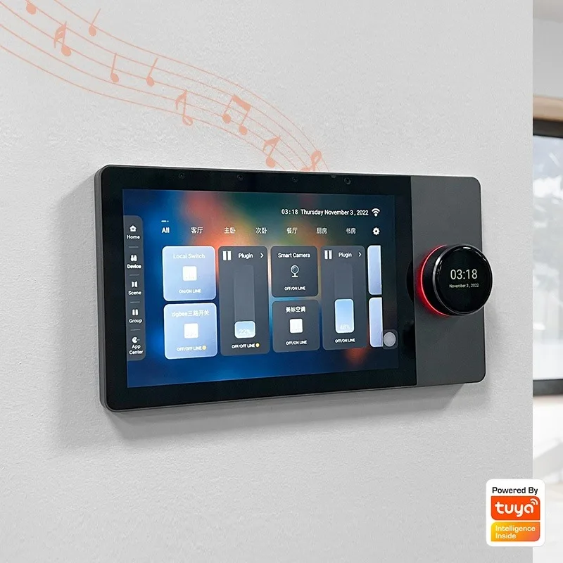 

Система умного дома 8-дюймовый Wi-Fi многофункциональный музыкальный хост сенсорный экран Zigbee Gateway BLE Wall Центральная панель управления