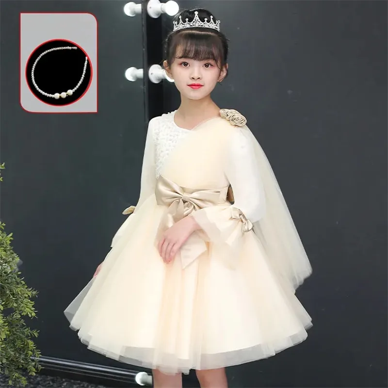

Girls' Princess Dress Summer Fashionable Puffy Children's Costumes For 2023 Kids Young Satin Polyester Solid Color Skirt 8188