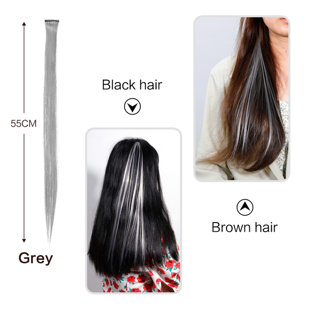 New Long Wavy Wig For Color Wigs Long Hair Highlighting Gradient Invisible Seamless Natural One-piece Hair Hanging Ears
