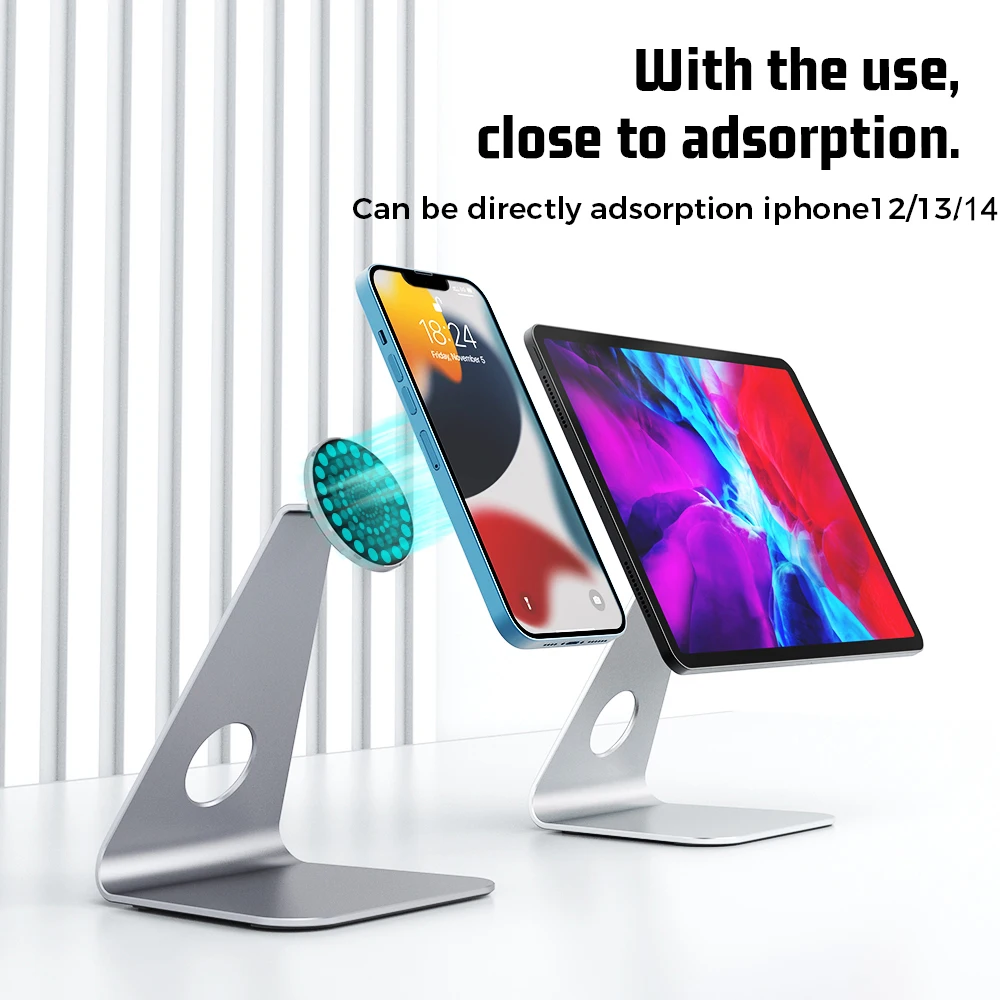 태블릿 데스크탑 스탠드 iPad 7.9 9.7 10.2 10.9 11 12.9 인치 금속 자석 회전 타블렛 홀더 삼성 화웨이 Xiaomi 전화