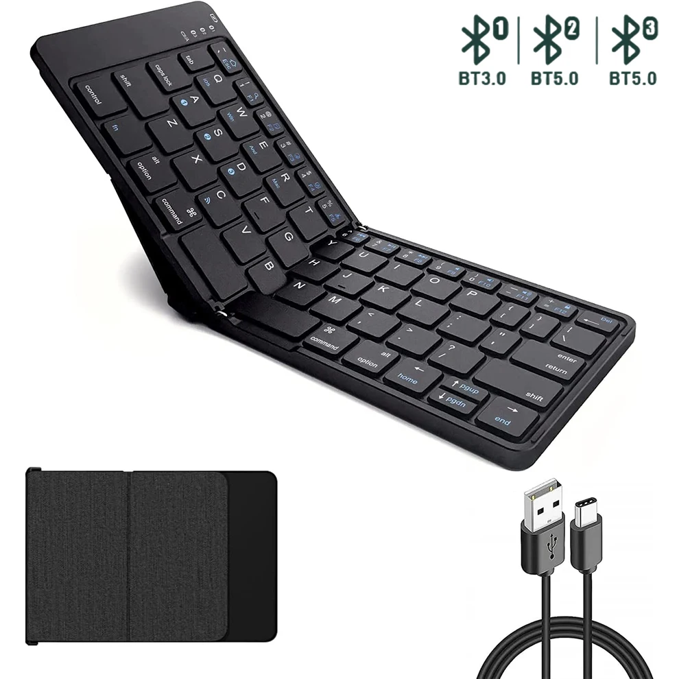fio teclado dobrável recarregável para ios windows