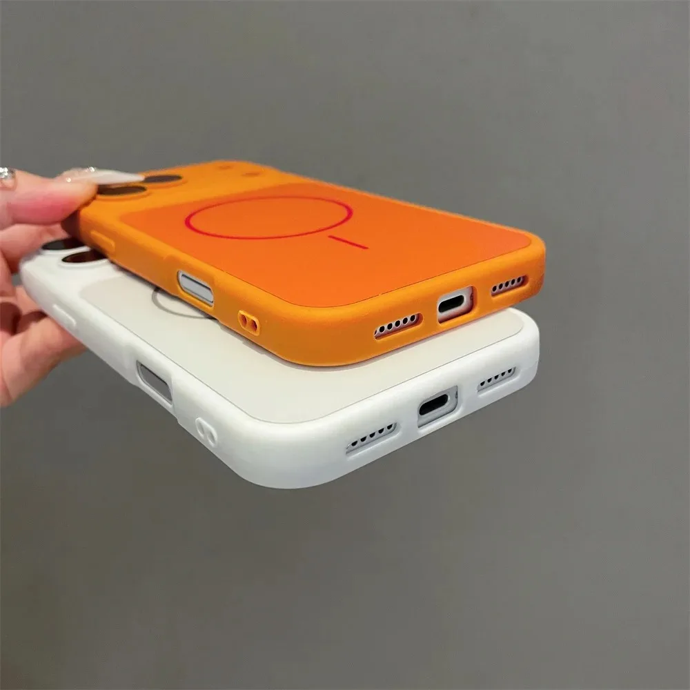Luxury Soft Liquid Silicone Magnetic Matte Slim Phone Case Cover
