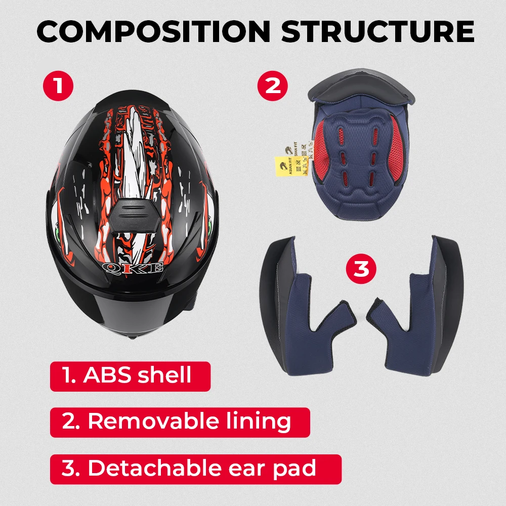 Casque Motocross Enfant - Homologué DOT, Taille M 54-55cm, Avec Gants Et Lunettes