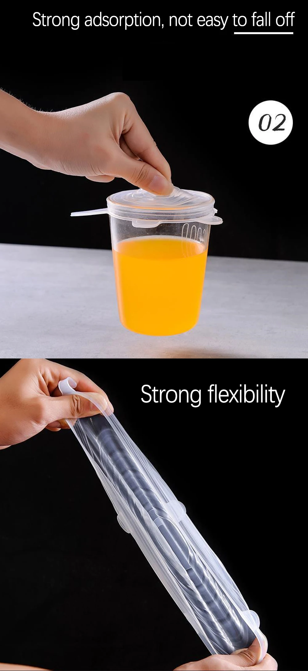 Description Picture 5 of item6PCS Silicone Cover Stretch Lids Reusable Durable and Expendable Lids Silicone Covers for Fresh Food Leftovers Keep Food Fresh