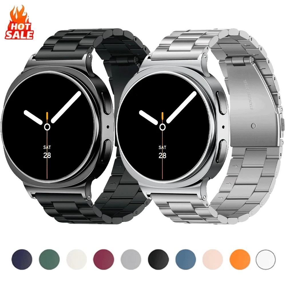 삼성 갤럭시 워치 8 40mm 44mm 8 클래식 46mm 스테인리스 스틸 스트랩, 갤럭시 워치 7 울트라 2025 47mm 메탈 밴드