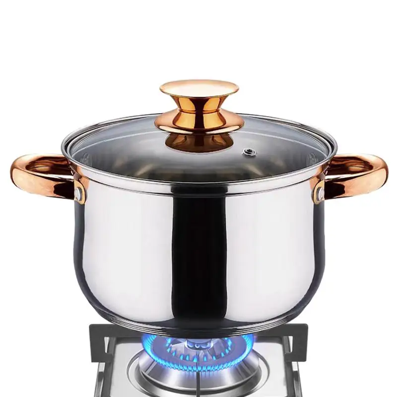 

Nonstick Cooking Pot With Lid Multipurpose Sauce Pan Safe Cook Pot Cookware Stainless Steel Stock Pot kitchen accessories