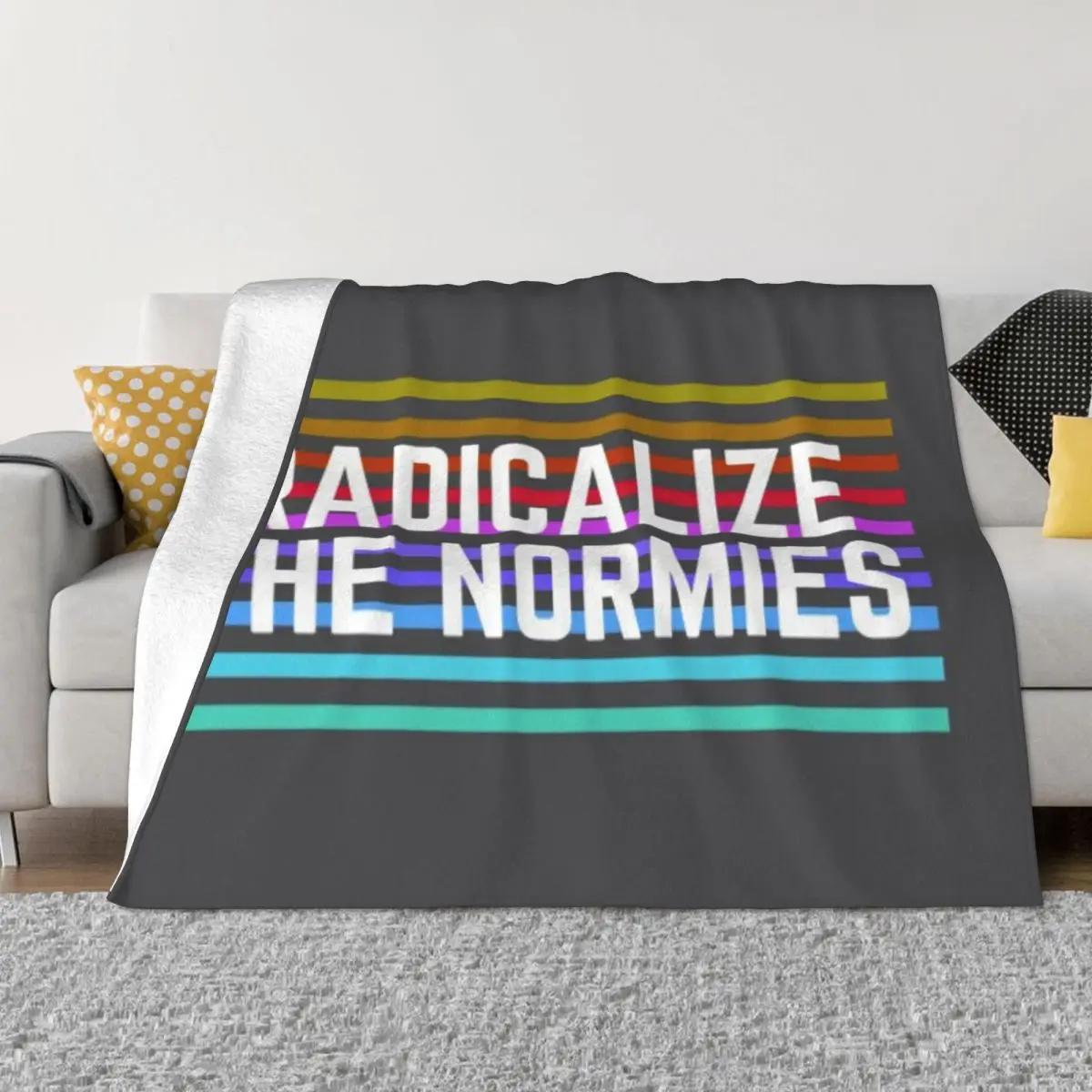 

Radicalize The Normies Soft Micro Fleece Blanket Retro Portable For Bedroom Multi Styles