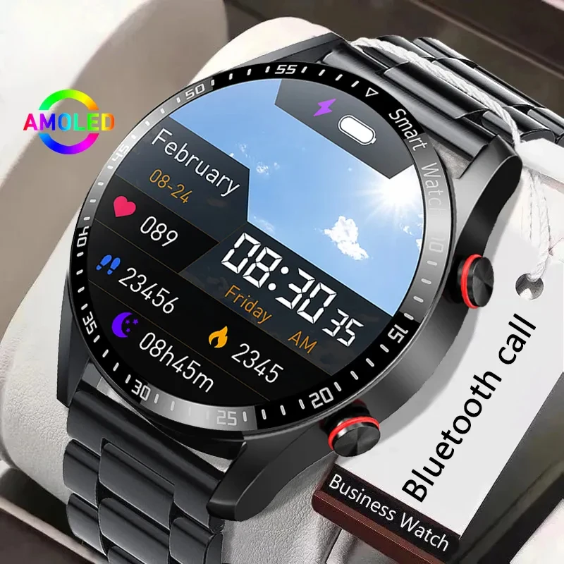 

New Smart Watch AMOLED ECG+PPG Men Business Watch Sport Fitness Tracker IP67 Waterproof SmartWatch Men Bluetooth Call