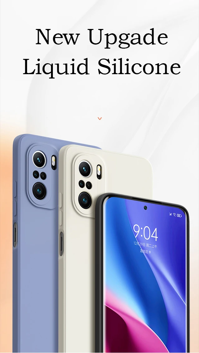 Official Soft Silicone Square Case For Poco X3 Pro X4 NFC F3 F4 GT M3 M4 For Xiaomi Redmi Note 11 10S 10 9S 9 Pro Max 5G Cover