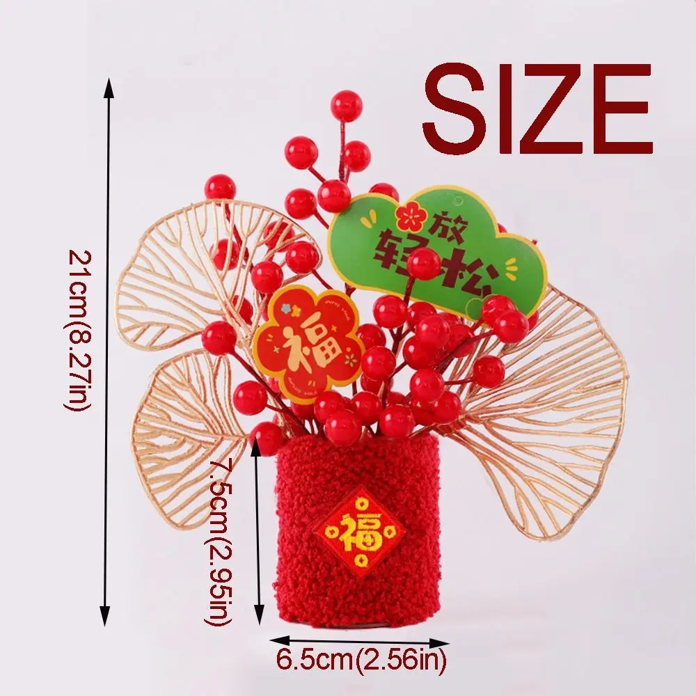 Creative New Year Lucky Decoration Chinese Style Simulated New Year DIY Material Bag Best Blessing Handmade House Decor Basket