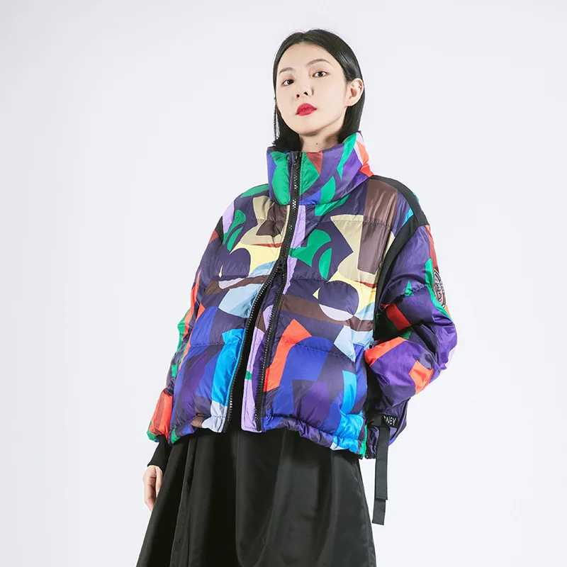 

Must Be High-end Winter Down Jacket Women's Short Loose Versatile White Duck Down Stand Collar Casual Japanese and Korean Jacket