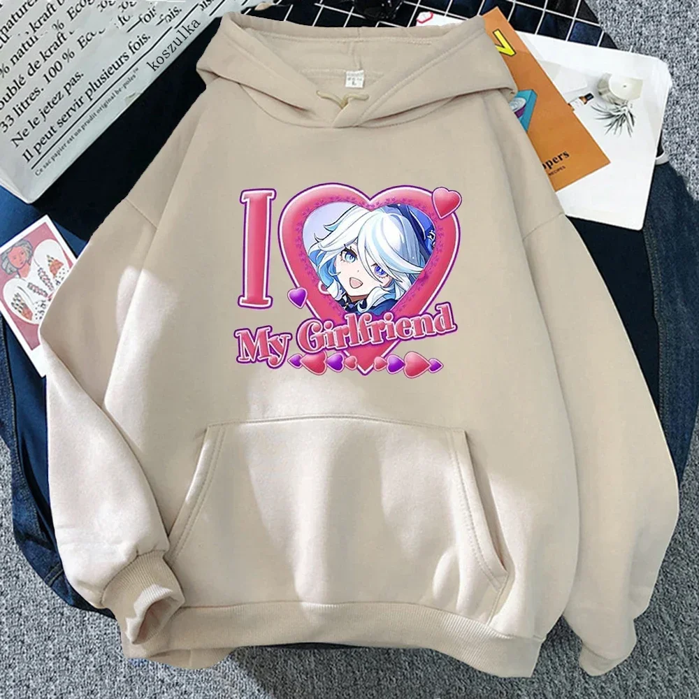 Genshin Impact Furina Hoodie Women Aesthetic Graphic Kawaii Hoodies Woman Autumn Winter Casual Hooded Sweatshirts Anime Clothes