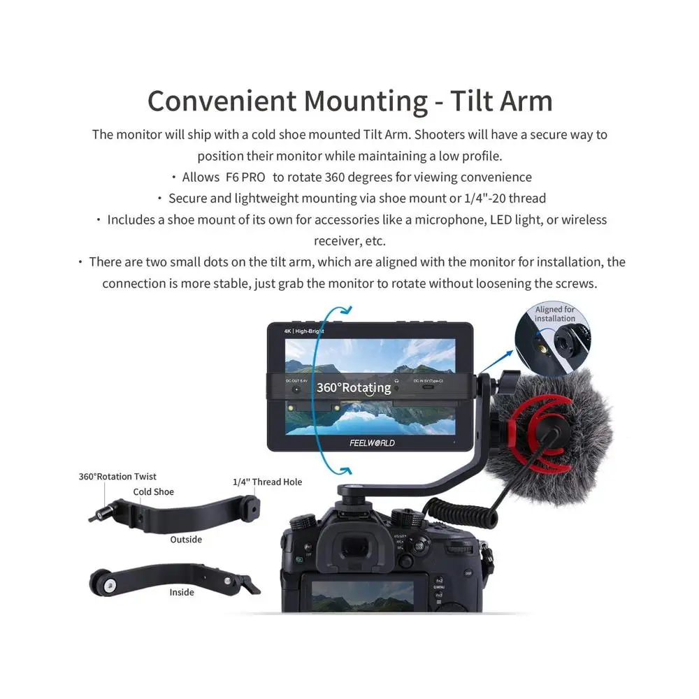 F6 Pro 5.5 Inch DSLR Camera Filed Monitor Touch Screen 1600nits Ultra Bright IPS