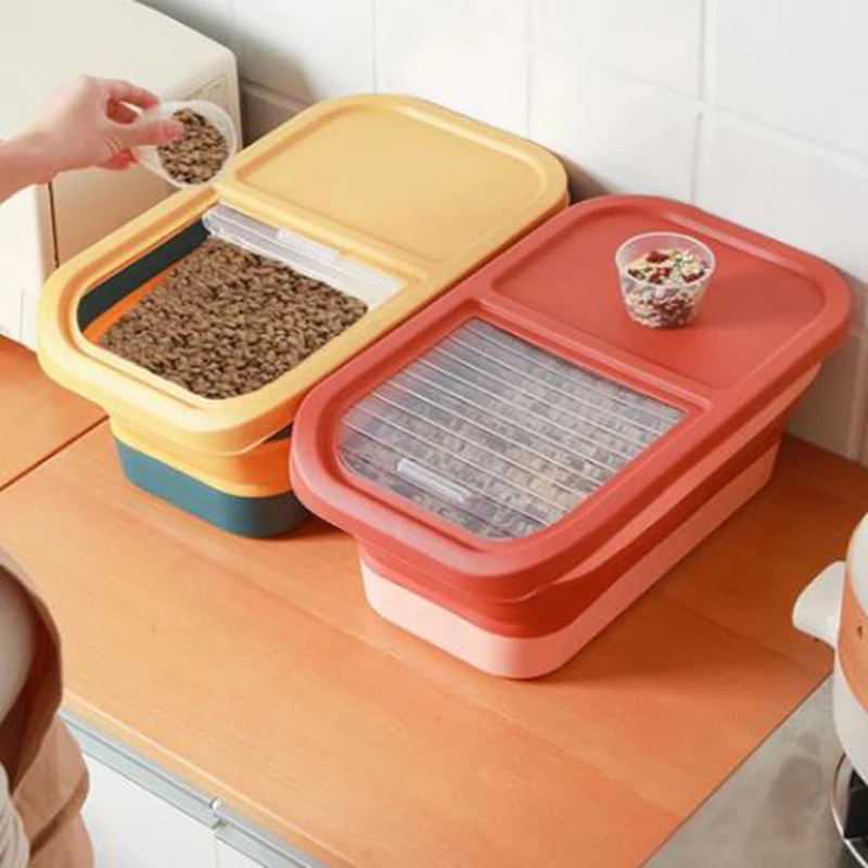 

Moisture-Proof Insect-Proof Collapsible Dog Food Storage Container Pet Food ContainerP Cont Ainers Foldable Kitchen Rice Storage