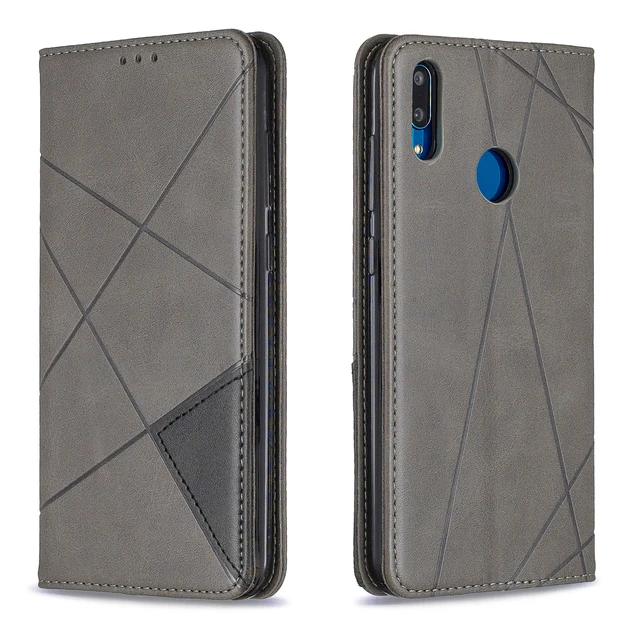 Wallet With Flip Leather Phone Case For HUAWEI Honor 20S 10i 10 9X 9A 9S 8A 8S 7A 7C NOVA 4E 5i Y5 Y6 Y7 Y7A Y9 PRO LITE Cover gray