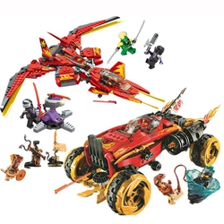 Ensemble de blocs de construction de véhicules Ninja série Katana 4x4, avec Minfigures compatibles Ninjagoed 70675, à monter soi même, jouets pour enfants 