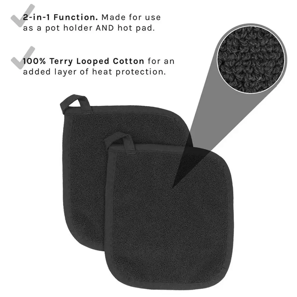 Cotton Pot Holders 2PCS Cotton Pot Holder Pan Oven Cloth Resistant Insulation Pads Kitchen Placemats Table Toweling Heat Insulation Mat