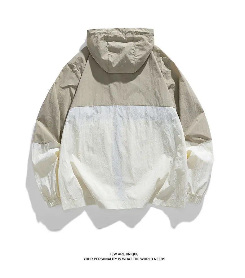 Men's Hoodie Sweatshirt Long Sleeve Jacket Thin Tops Summer Sun Protection Casual Loose Streetwear Fashion Outerwear New W146