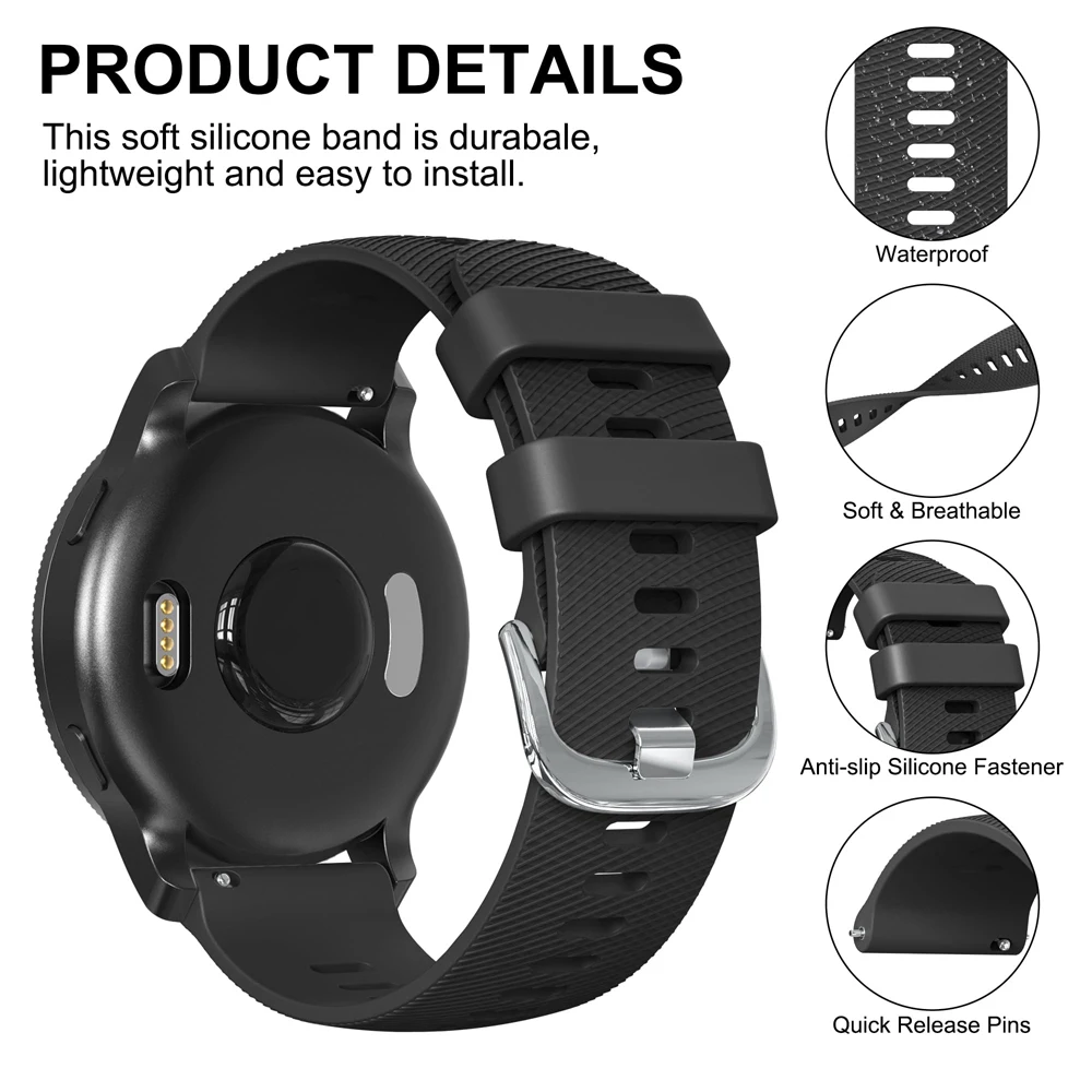 Premium Silicone Soft Watch Band – Elegant and Versatile 22mm Strap