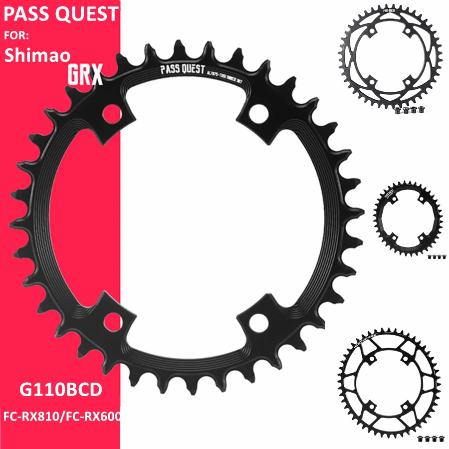 

PASS QUEST GRX 110BCD Wide Narrow Chainring For Shimao Grx FC RX810 RX600 5700 6800 Crank 4-Claw 36T-52T Road Bike Chainwheel