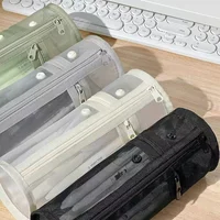 Pencil Organizer Foldable Clear Stationery Bag Mesh Pencil Case Mesh Portable Pen Bag For Office School Stationery Storage 1
