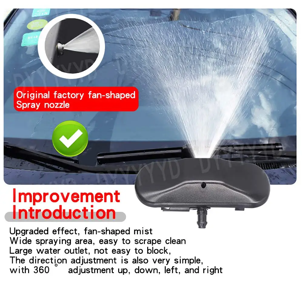 For VW CC Golf 7 Tiguan Passat B8 Polo T5 2pcs Car Front Windshield Washer Nozzl