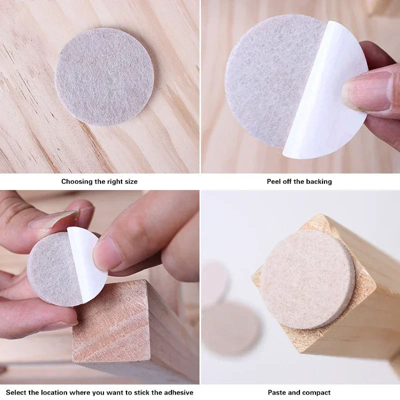 Round Square Felt Chair Leg Pads 2mm Floor Scratch Protector Mat Mute Non-slip Self Adhesive Diy Furniture Accessories