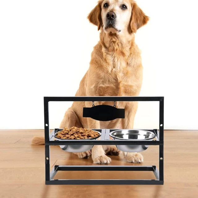 Ciotola Rialzata Per Cani In Bambù - Con 2 Ciotole Inox, Antiscivolo! - Foto 12