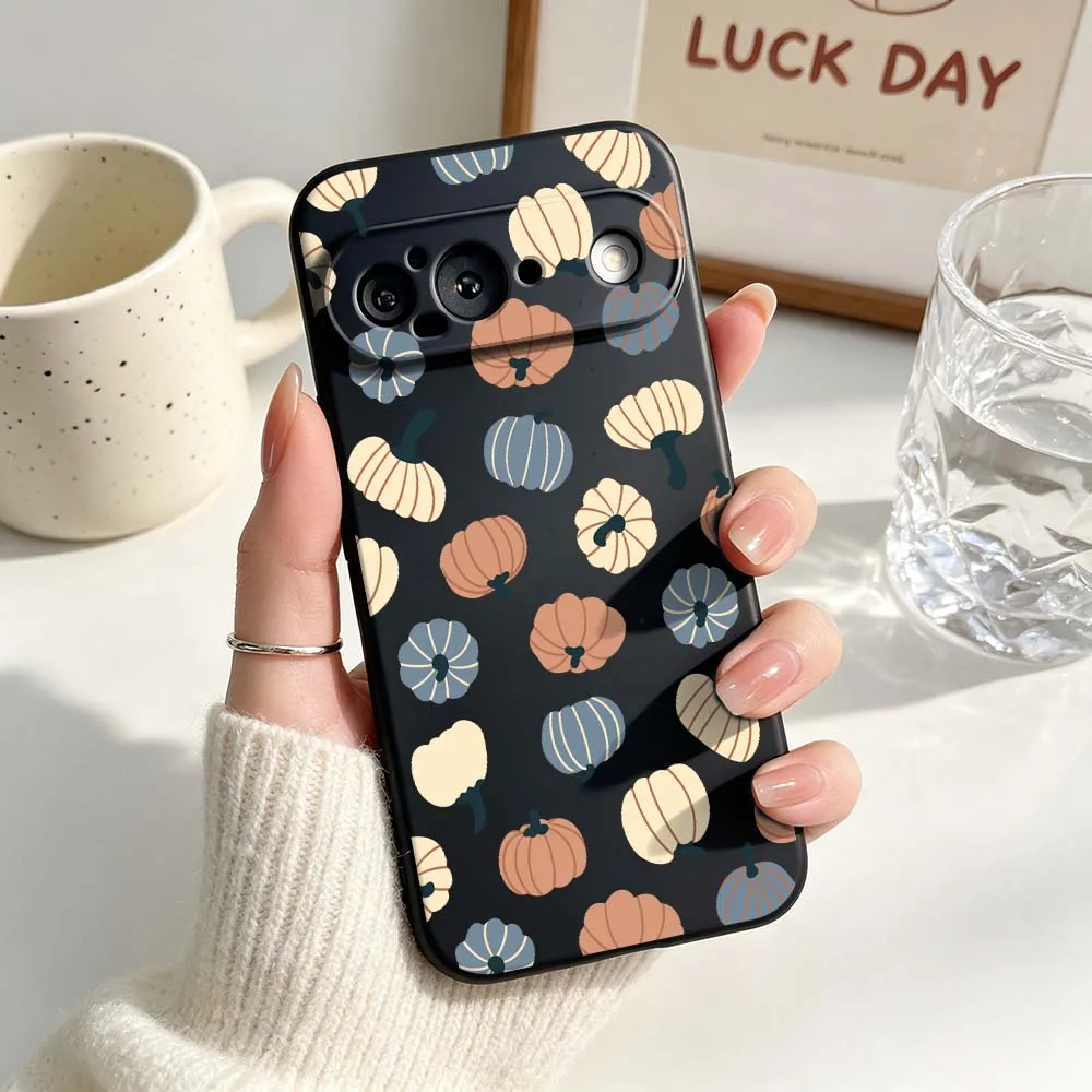 Spooky Pumpkin Cat Black Soft Silicone Phone Case