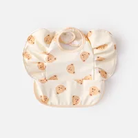 Baby Feed Bibs Waterproof INS Nordic Style Angel Pocket Burp Girl Boy Infant Meals Bib  Easy Clean Cute Panda Bibs Soft PU 2