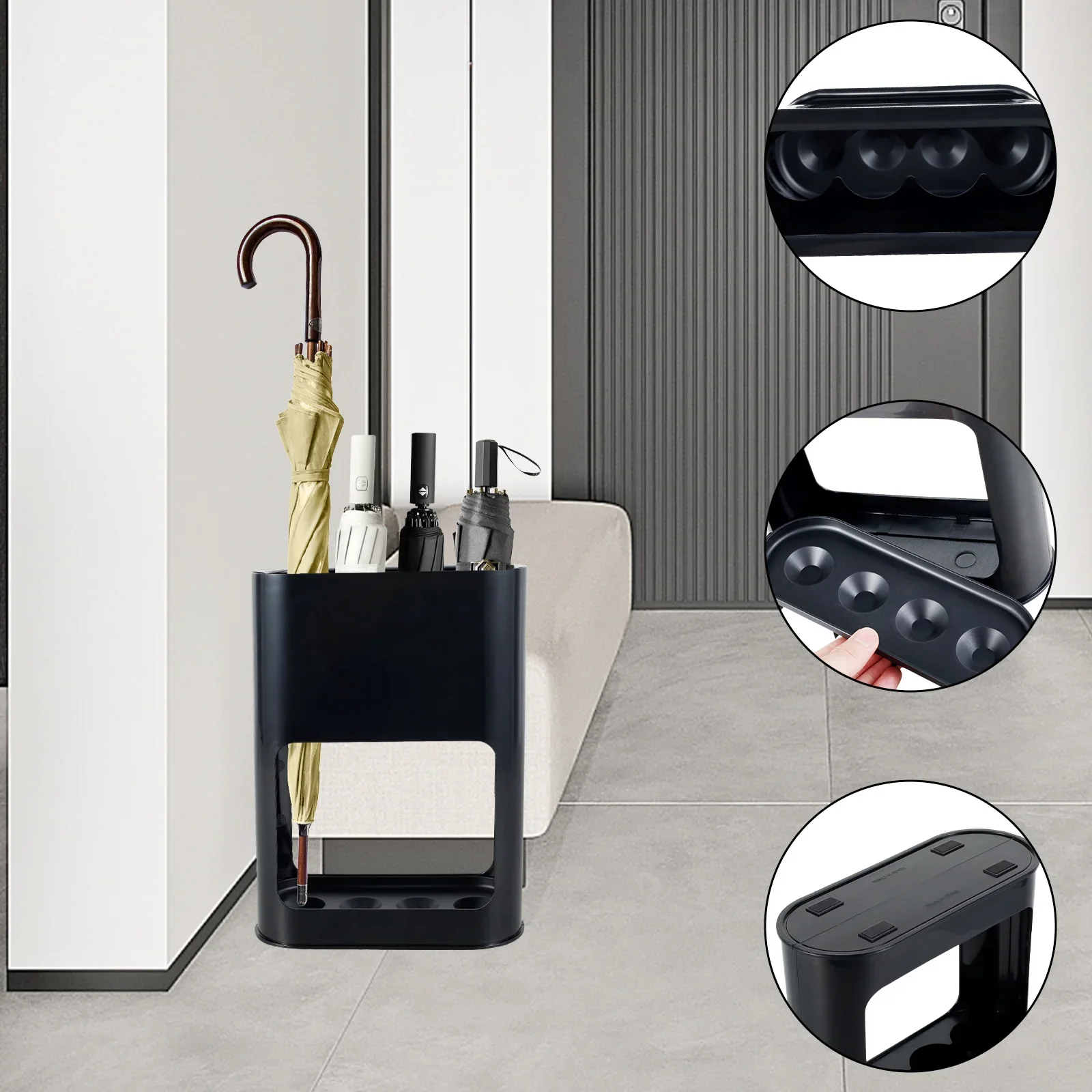 Umbrella Holder Umbrella Storage Rack Umbrella Base Umbrella Stand Rack Fits 4 Umbrellas Heavy Duty Metal Iron Panel Non-Slip Soft Cushion
