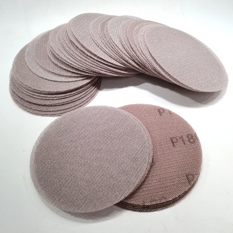 자동차 퍼티 샌딩용 50개입 5인치 샌드페이퍼 원형 플로킹 125mm, 공압 샌딩기의 후면 플로킹에 적합