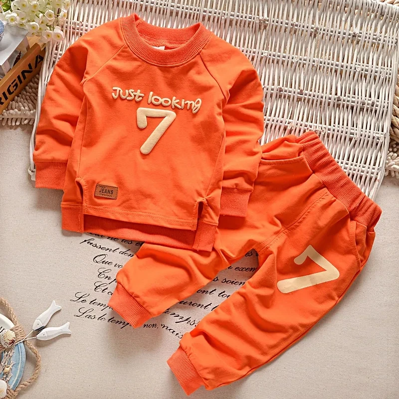 

2023 Autumn and Winter Children's Clothes Boys and Girls Long-sleeved O-neck Clothes 2-6 Years Old Baby T-shirts and Pants Sets