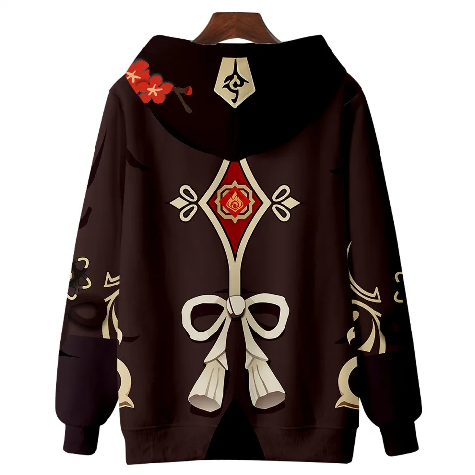 

Game Genshin Impact Zip-up Hoodie Hu Tao Cosplay Sweatshirts Men Women Casual Streetwear Clothing Cartoon Coat kids Pullovers