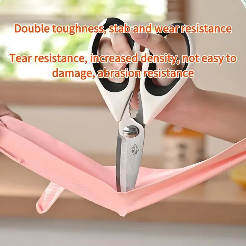 1Pair NBR Dishwashing Gloves Extra Long Thick Nonslip Wearresistant Kitchen Housework Cleaning Car Washing Rubber Gloves