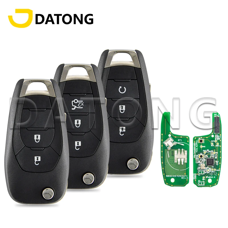 

Datong World Car Remote Key For Chevrolet Cruze 2015 Spark Sonic Cavalier Trax 2021 4A Chip 433FSK Replacement Flip Key HU100