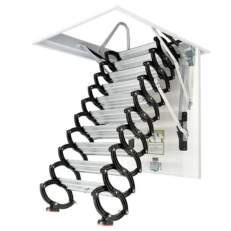 

Villa Roof Fold Stairs Ceiling Hidden Pull Down Aluminium Ladder Staircase