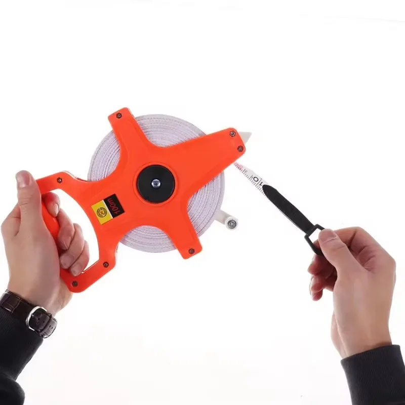 Tape Measure Measuring Tape 1Pc 30M/50M Meter Open Reel Fiberglass Tape Measure Inch Metric Scale Impact Resistant Plastic Measure Tools