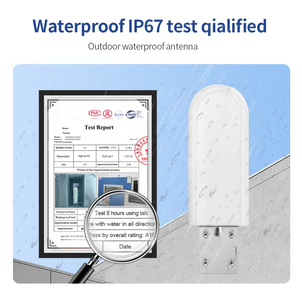 스테인레스 스틸 장착 브래킷이 있는 무선 라우터용 야외 고이득 옴니 해양 안테나, 4G LTE 5G, 698-3800MHz