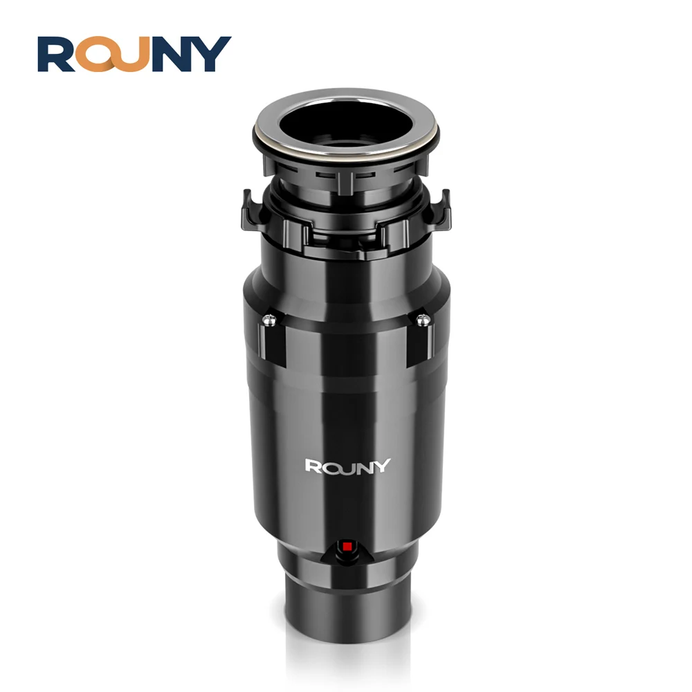 Rozdrabniacz do odpadów żywnościowych z ciągłym podawaniem i redukcją hałasu, 1/2 KM z systemem mielenia ze stali nierdzewnej.