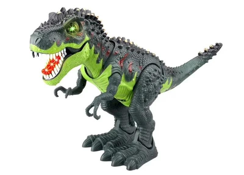 [Funny] Jurassic world Electric Dinosaur flash and sound T-rex Talking Toy Walk Talk Interactive Toy moving dinosaur model doll 5