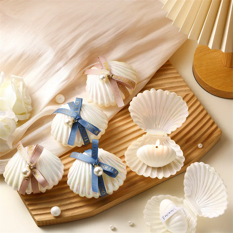 Personalized Shell Candle - Custom Pearl Wedding Favors S753bff1253f146a0a0d91301bdbc57d3T