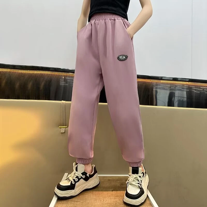 2024 New Kids Casual Harem Pants for Girls' Children's Sports Style Anti-mosquito Pants Clothing To Wear Outside