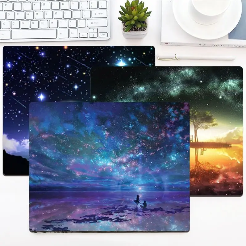

Starry Sky Animation Thickened Mouse Pad Gaming Keyboard Table Mat Office Supplies Room Decor Deskpad Home Decor