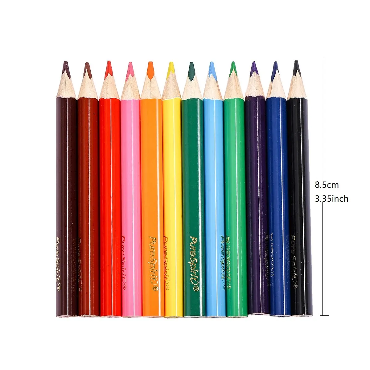 Vibrant 12-Color Mini Pencil Set - Pre-Sharpened for Creative Drawing and Coloring by Kids