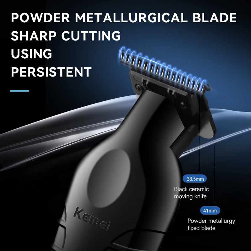 Hair Trimmer Kemei 2299 Barber Cordless 0mm Zero Gapped Carving Clipper Detailer Professional Electric Finish Cutting Machine