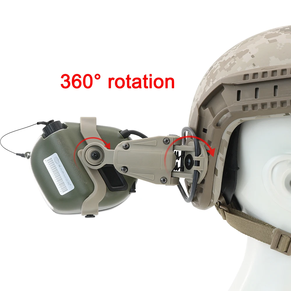 ARC Helmet Rail Adapter Compatible with the MilitaryVersion of the EARMOR M31-Mark3/M32-Mark3/M31X/M32X Noise Cancelling Headset