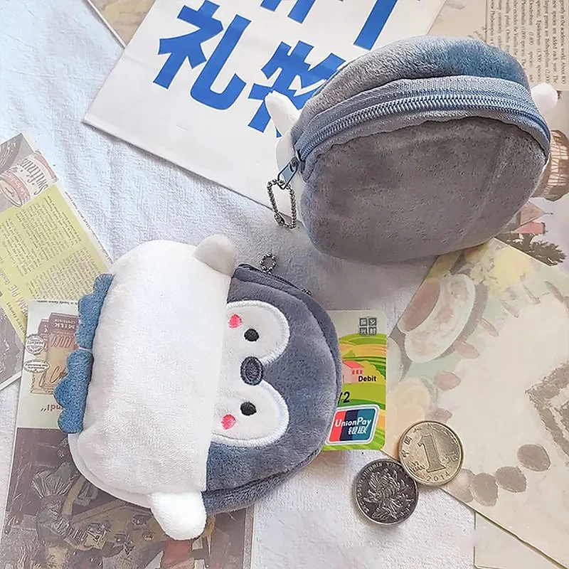 New Kawaii Anime Plush Penguin Coin Purses Men Women Korean Fashion Mini Cute Zipper Coin Wallet Boy Girl Bag