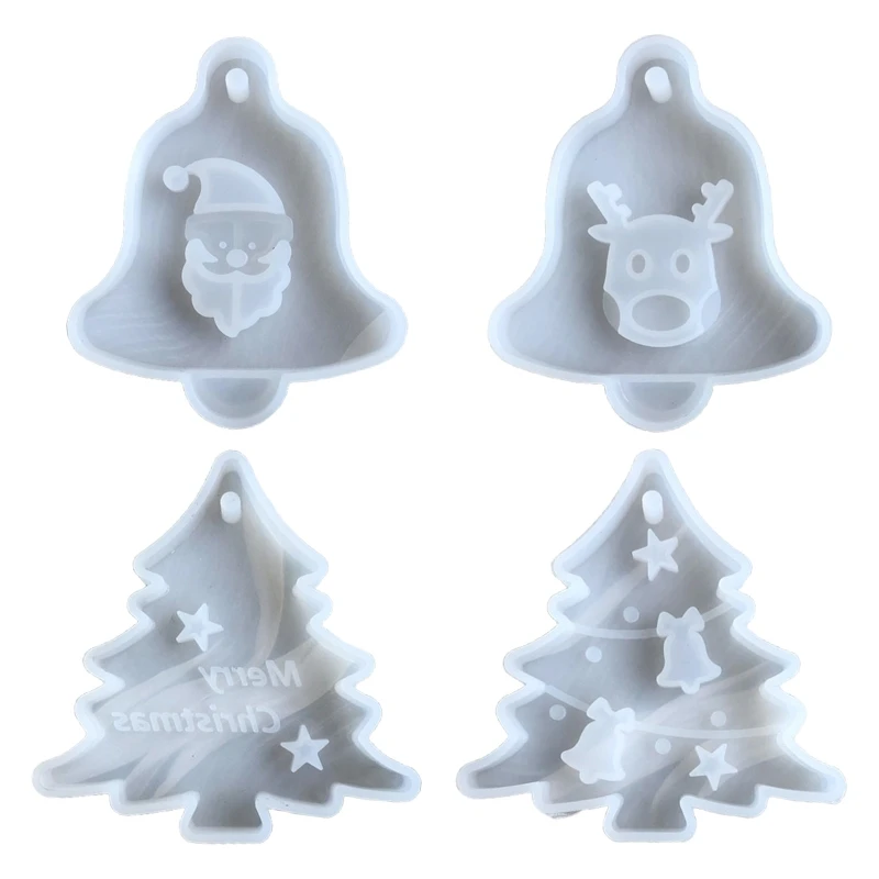 

F42F Рождественская елка, колокольчик, лось, подвеска, форма для праздника, УФ-кристалл, форма для эпоксидной смолы
