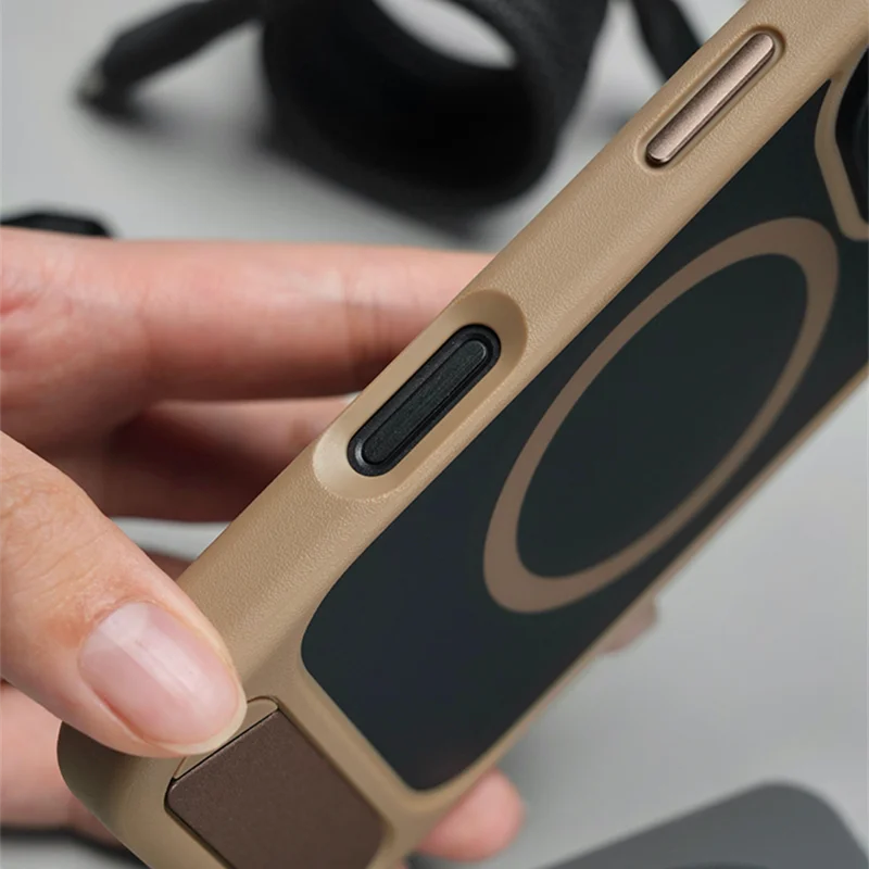 Sleek Frosted Matte Wireless Charging Metal Bracket Phone Case